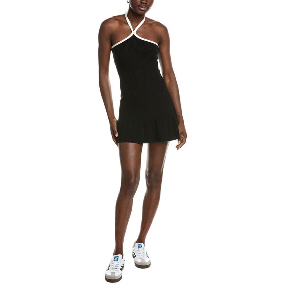 Marion Womens  Flounced Ruffle Hem Sweaterdress, Black